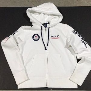 RL Polo 2016 Summer Olympic Full Zip Hoodie L EUC